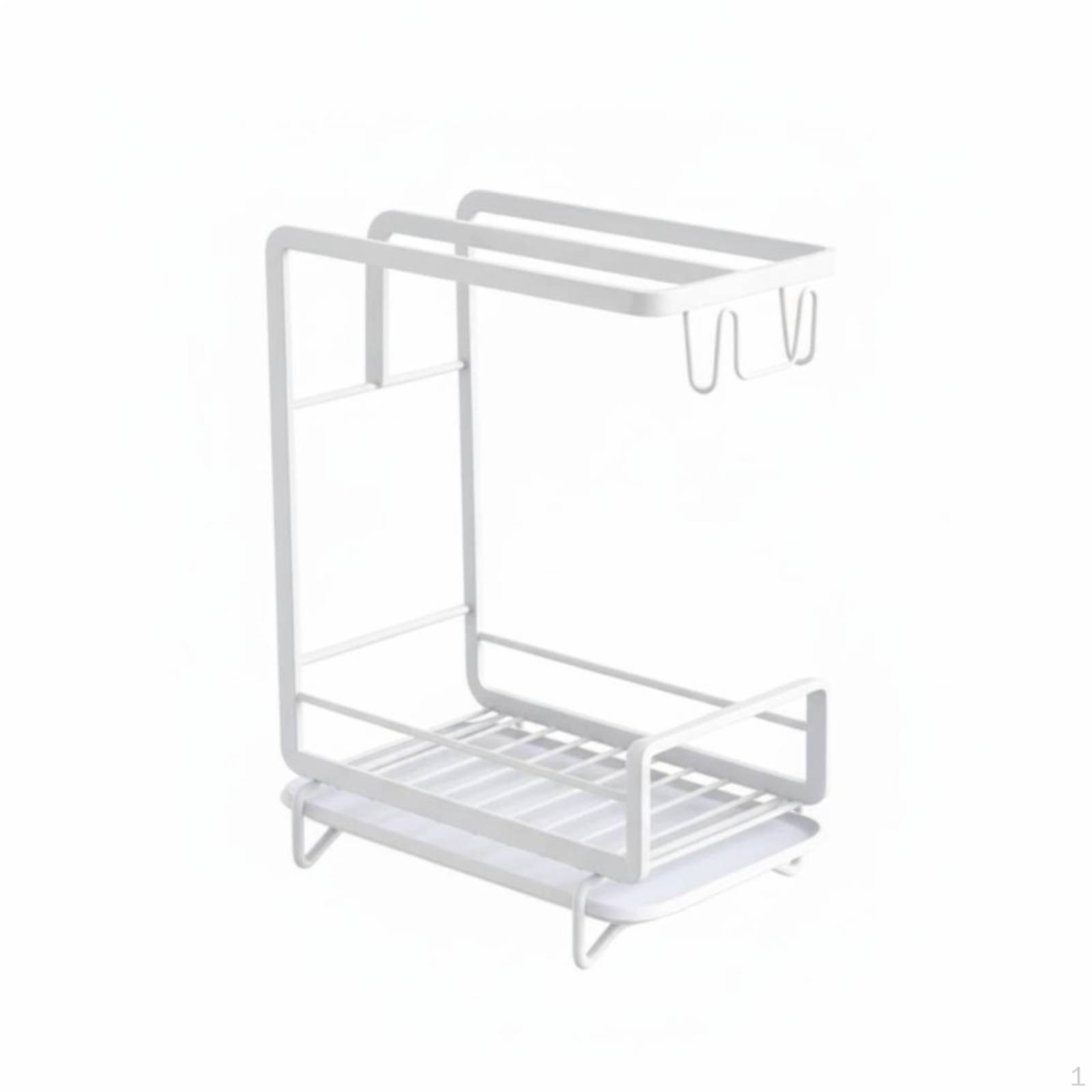 Kitchen Sink Organizer Rack Draining Design Sponge Holder with Dishcloth