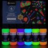Artecho Glow-in-the-Dark Paint, 6 Colors, 60ml/2oz, Acrylic Paints for Decorative Art Painting, Outdoor and Indoor, Art Crafts, Canvas, Rock, Wood, Wa
