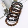6PCS  Wodeen Braided Wrap Leather Bracelet for Men Vintage Life Wood Beads Fashion Male Armband