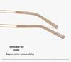 FAK Pure Titanium Semi-Rimless Cat-Eye Eyeglass Frame 55 - Old Money Style, High Intellectual Gold Wire Design 98713