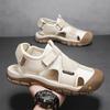 Summer Men Sandals Handmade Leather Hiking Outdoor Beach Shoes Fashion and Casual Sandals Men's Summer Shoes Sandals