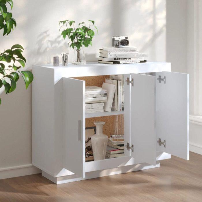 811835 vidaXL Buffet Blanc 92x35x75 cm Bois d'ingénierie