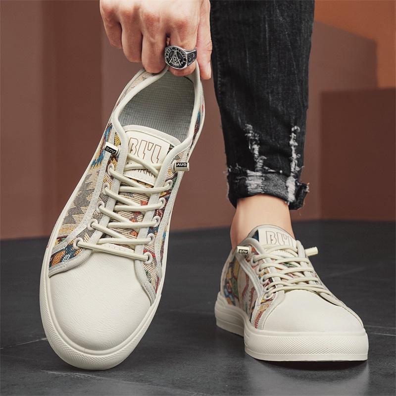 Flat Sneakers Men Roman Canvas Shoes For Men Summer Walking Sneakers Shoes Male British Style