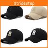 Embroidered Letter R Baseball Cap Adjustable Sun Protection Outdoor Hat Sports