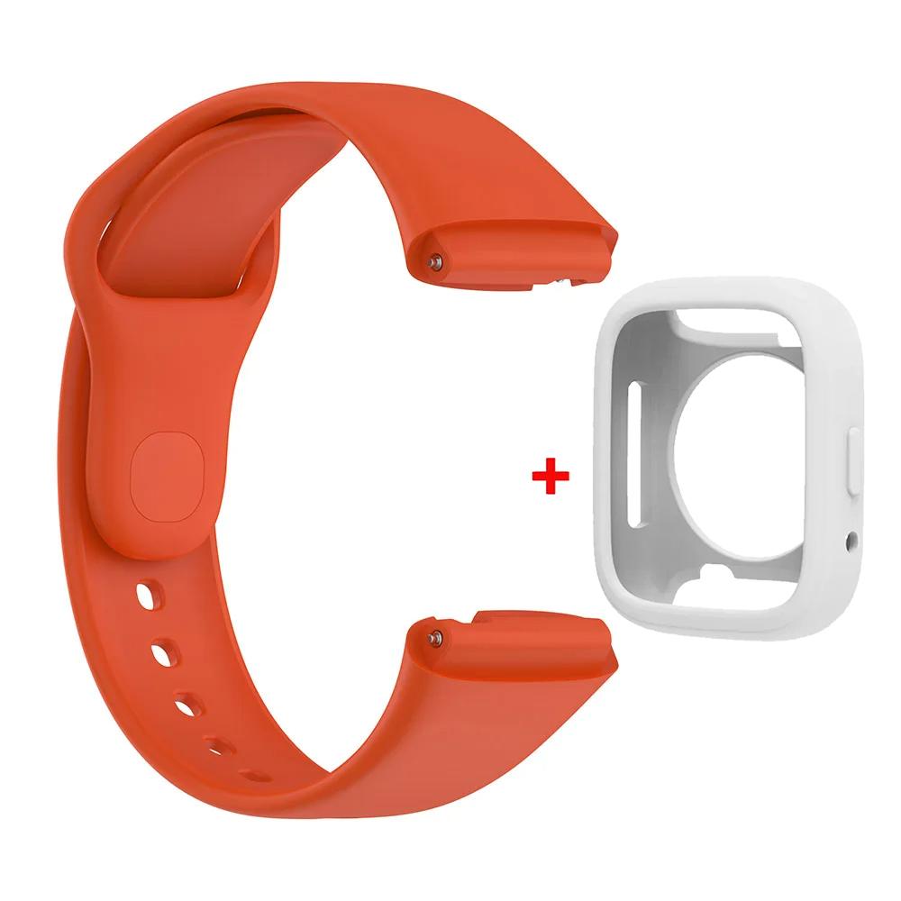 Silicone Strap For Redmi Watch 3 Active/Lite Bracelet Watchband + Protective Case Shell