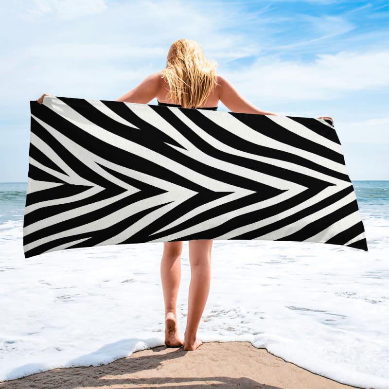 Klassiek Dierenhuid Print Strandlaken Zwembadlaken Kampeertowel Badhanddoek Deken Sneldrogend Wild Buiten Vakantie Handdoek