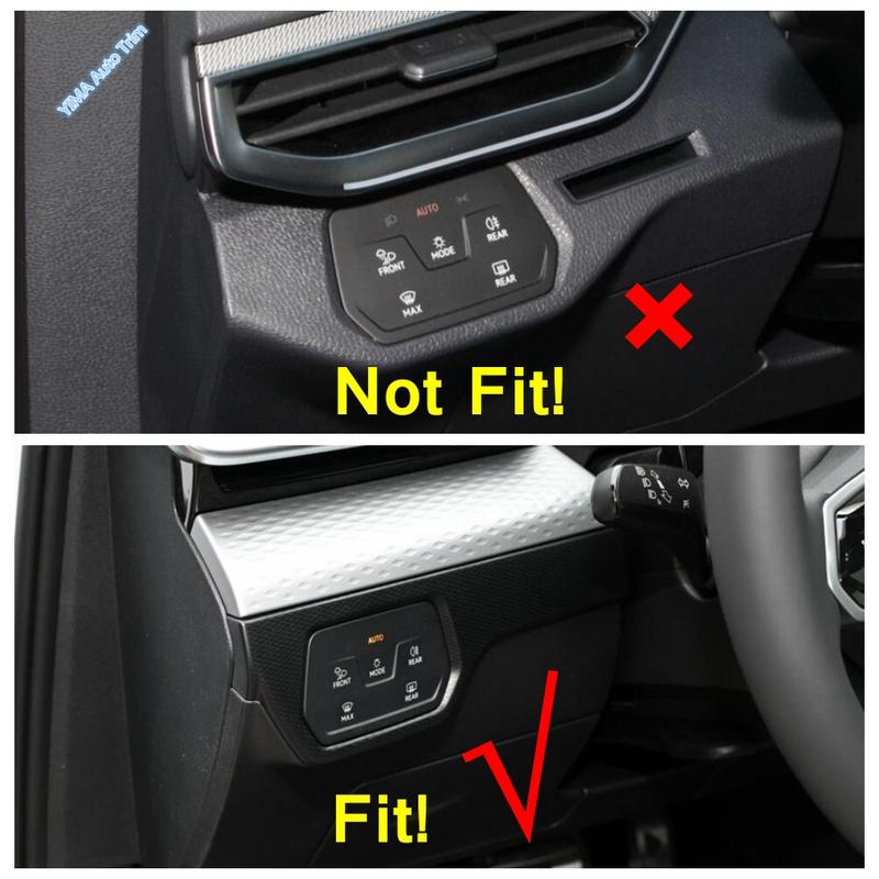 For VW Volkswagen ID.6 ID6 Carbon Fiber Car Window Lift Button / Head Lights Switch / Water Cup Accessories Cover Trim