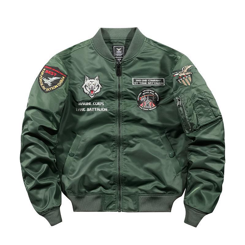 Men's MA1 Air Force Flight Jacket: Spring/Autumn Baseball Collar Workwear Coat