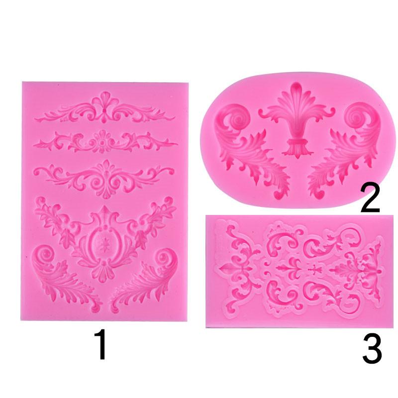 3Pcs/Set 3D Baking Mold Baroque Style Silicone Mold for Cake Cupcake Candle Chocolate Mold