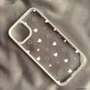 Cute Cartoon Black White Love Heart Phone Case For iPhone 14 Pro Max 16 15 13 Mini 11 12 XR XS X 7 8Plus Clear Hard Cover Fundas