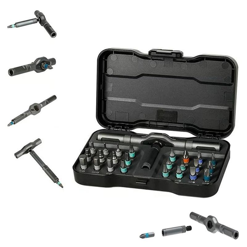 24 in 1 Magnetic Screwdriver Set DIY Screwdriver Set Upgraded Seats Ratchet Screwdrivers Toolkit for Furniture Computer Bicycle