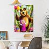 Masha Bear Wall Decor Tapestry Art For Pet Memorial Birthdaywedding Party Backdrop Family Gift