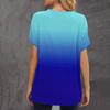 Women's Summer Gradient Printed Short Sleeve Round Neck Pullover T-shirt Top