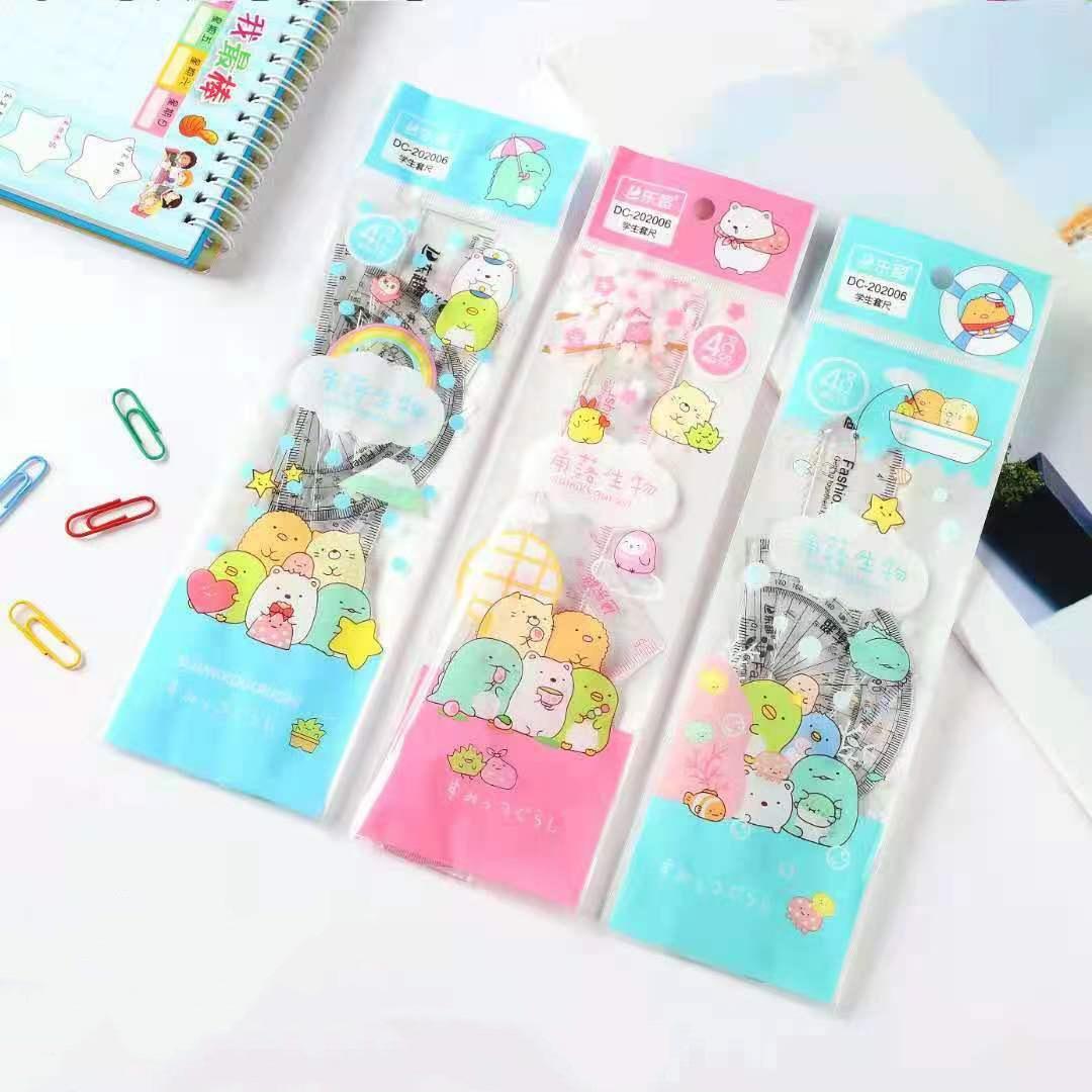 

4-Piece Animal Cartoon Triangle Ruler Set for Students – Creative Stationery Reward Gift 20cm