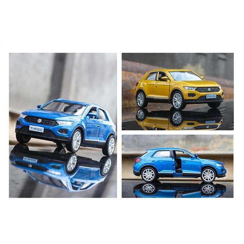 Měřítko 1/36 T-ROC SUV Model auta ze slitiny Diecast Kovová mini vozidla Model auta Simulace Kolekce Dětské hračky Dárek Dekorace