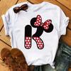 Süßes Disney T-Shirt Cartoon Mickey Maus Damenbluse Damen Oberteile Buchstabendruck T-Shirt Minnie Weißes T-Shirt Locker Mädchen Hippie Kleidung