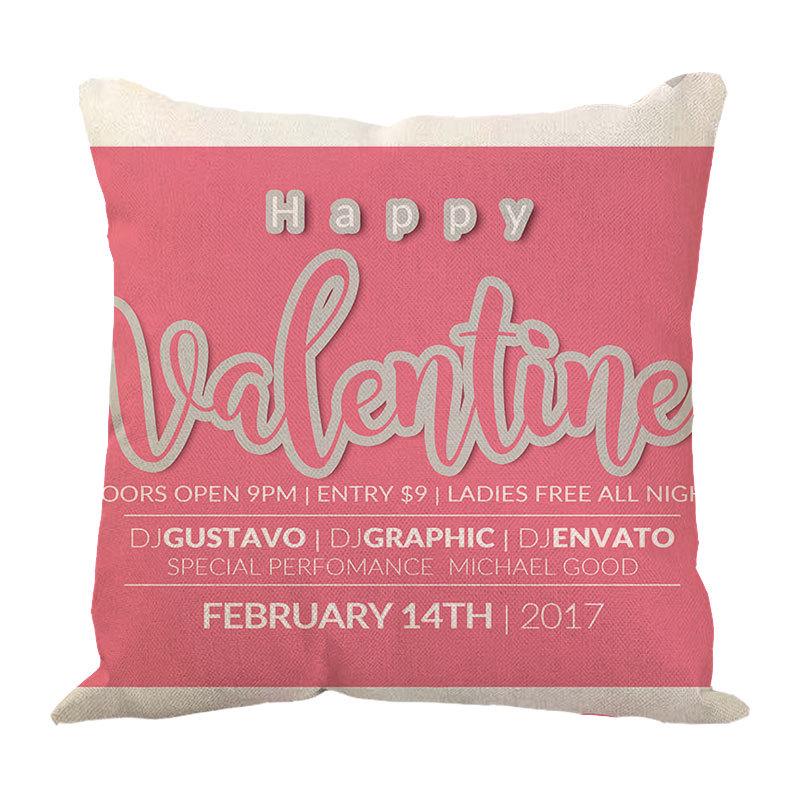 New Valentine's Day Love Letter Pattern Pillow Cover Sofa Pillow Cover
