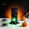 Halloween Themed Photo Shoot Props Tree Stump Skull Candle Holder, Spooky Face Tabletop Decor, Hollow Indoor Escape Room Accessories Tealight