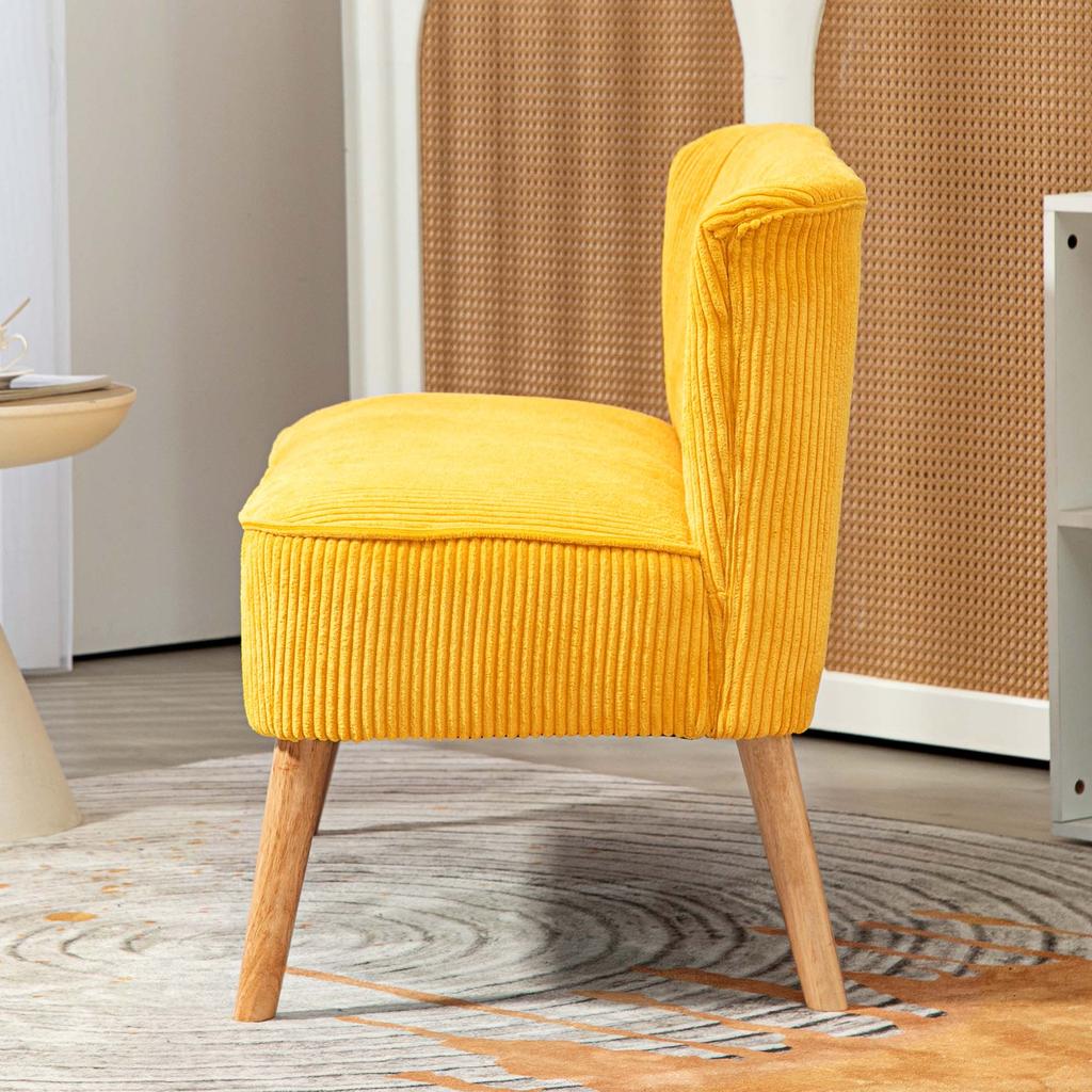 Two-Seater Sofa, Elegant Scandi Design, Solid Wood Frame, Up to 150 kg, 117 x 56.5 x 77 cm, Yellow