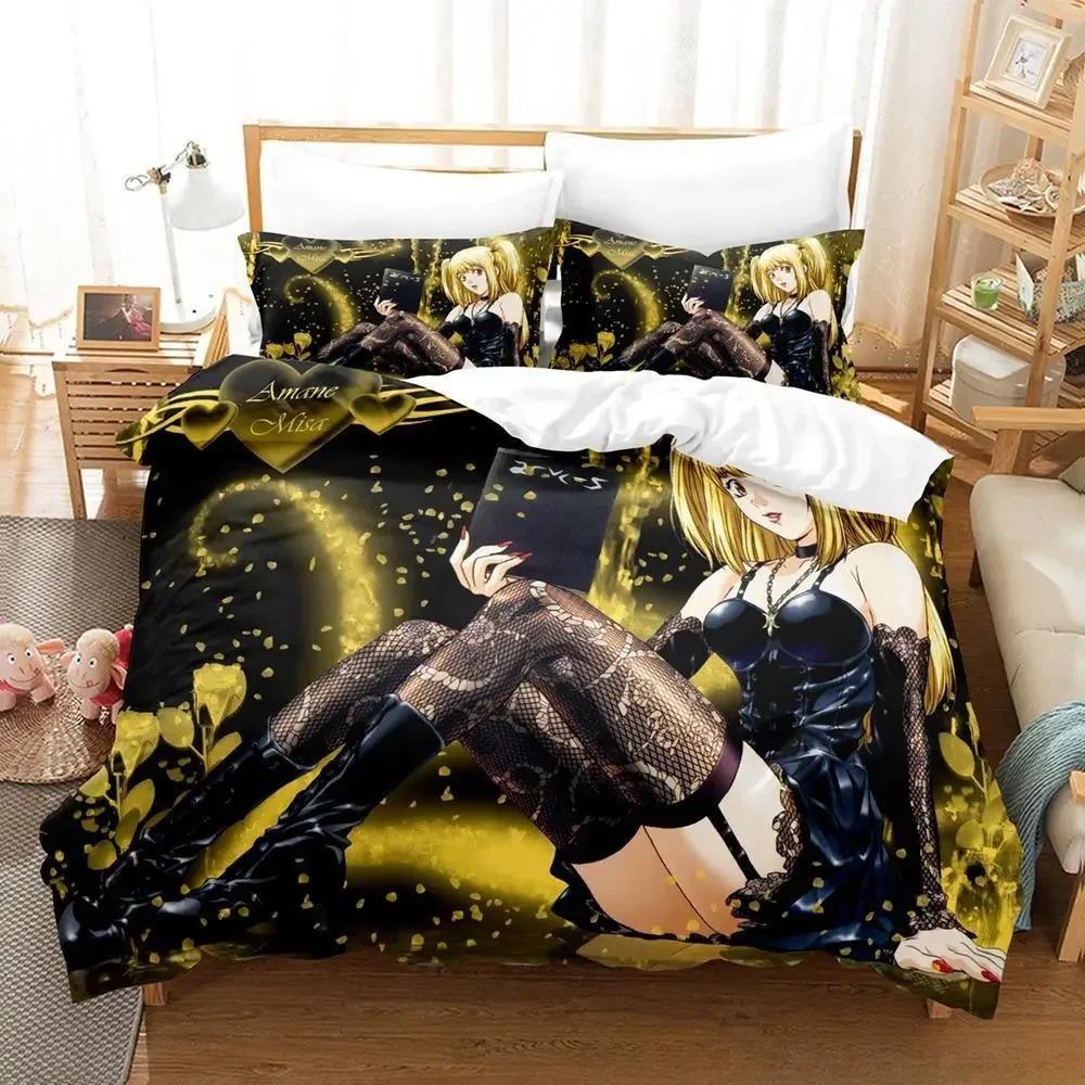 New Death Note Misa Misa Bedding Set Single Twin Full Queen King Size Bed Set Adult Kid Bedroom Duvet Cover Sets Anime Bed