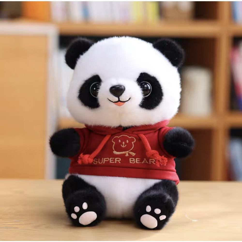 Cute sweater giant panda plush toy wholesale panda base Sichuan souvenir eight inch grab machine doll