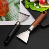 304 Stainless Steel Fish Scale Remover Wood/Plastic Handle Fish Scale Scraper Seafood Preparation