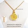 Gold-Plated Enamel Vajra Treasures Compass Amulet Necklace - Women's Good Luck Accessory