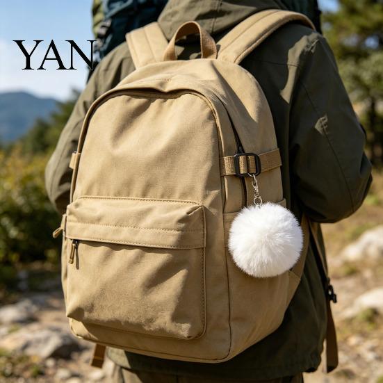 Backpack Charms Faux Fur Pom Fluffy Ball with Elastic Loop Cute for Hats Plush Bag Charm Craft Projects Hat Accessories