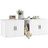 Cat Litter Box Cabinet Cat House with Door Partition Cat Toilet for Large Cats 145 X 49 X 51 Cm White