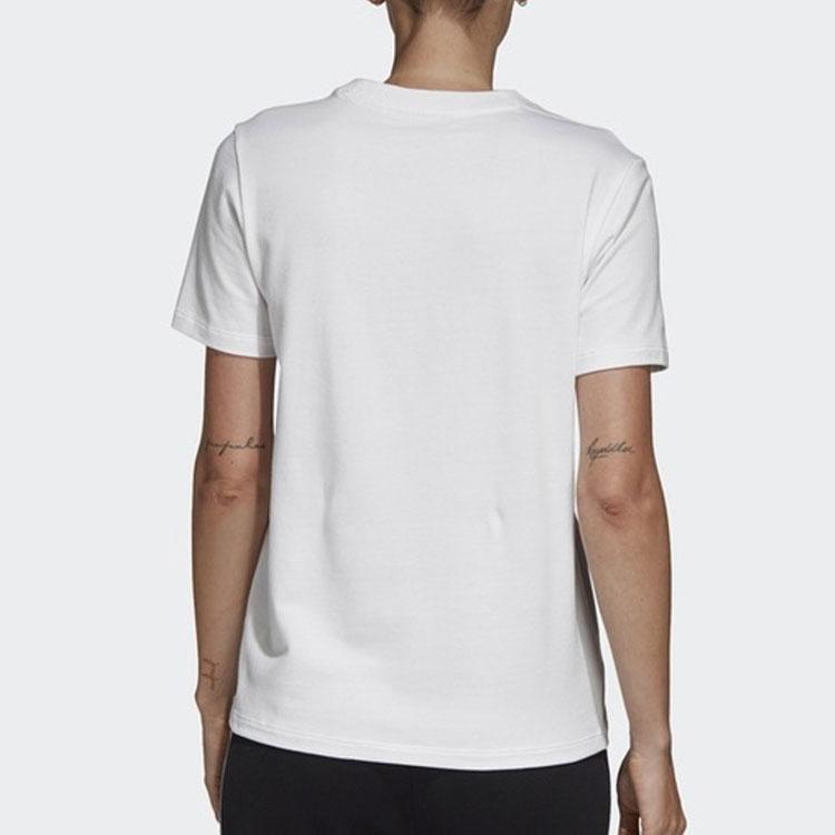 Adidas Originals Trefoil Tee White Letter Print American Vintage Short Sleeve T-Shirt Women Tops CV9889