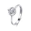 S925 Sterling Silver Women's Ring - White Gold Electroplated, Classic Rose Design, Light Luxury Finger Jewelry