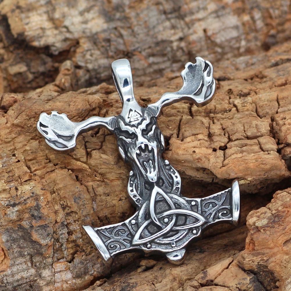Nordic Viking Thor s Hammer Triquetra Titanium Pendant Necklace одного кулона