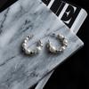 Broken Silver's Silver Needle Premium Pearl Bay C-Shaped Earrings Korean Simple Stud Earrings