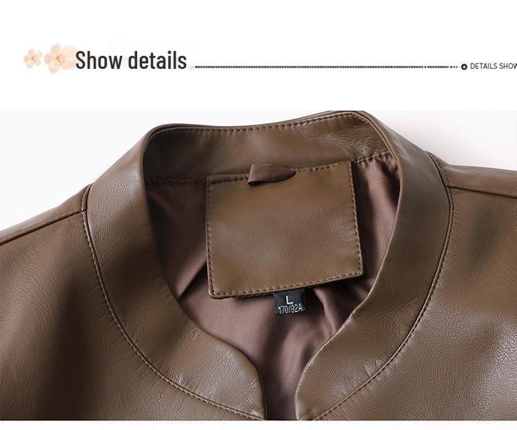 2025 Spring Fashion Washable Leather Jacket for Middle-Aged and Elderly Women