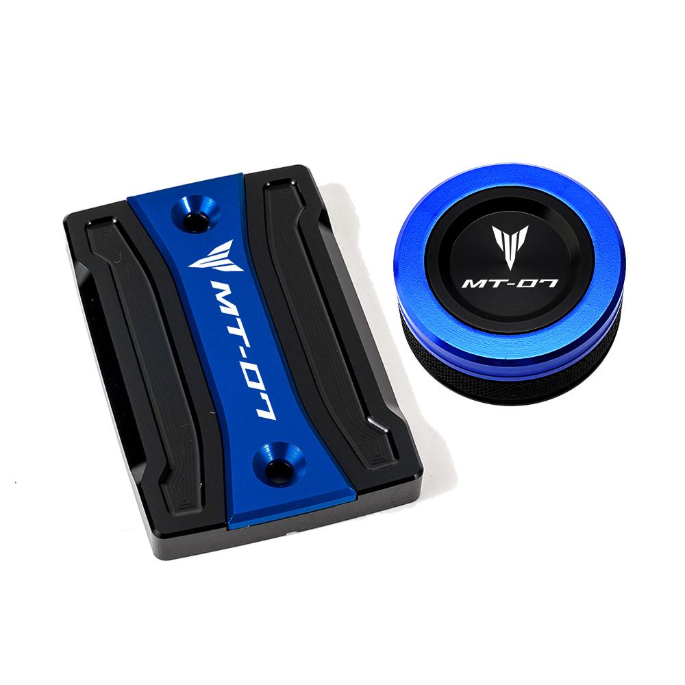 For Yamaha MT07 TRACER MT-07 2014-2022 Motorcycle Cylinder Cover Front Rear Brake Fluid Reservoir Cap Oil Filler