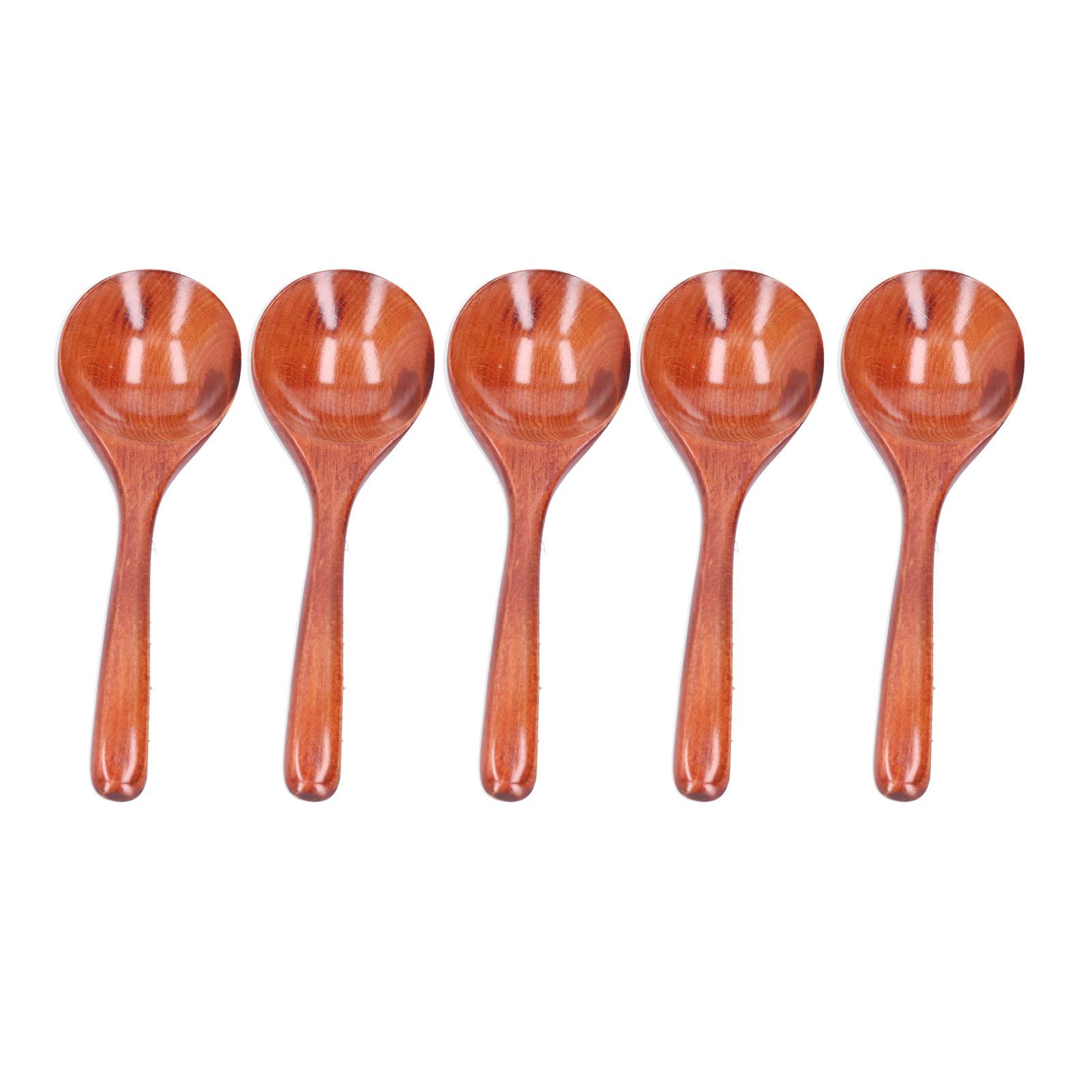5pcs Wood Spoons   Handle Wooden Ladle for Mixing Stirring Cooking Utensil Tool