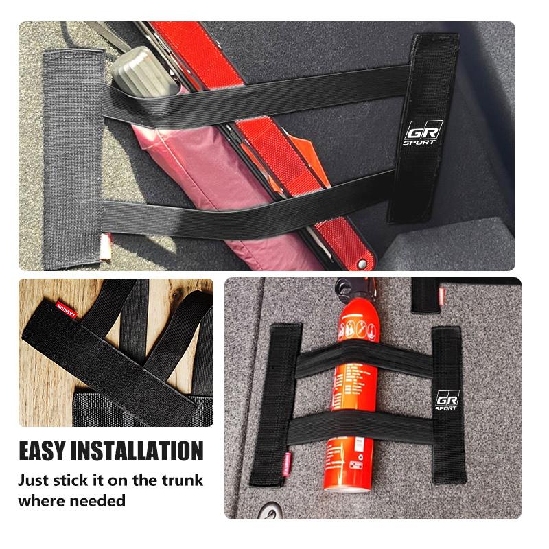 For Toyota Car Trunk Elastic Storage Belt Tools Fixed Tapes Seat Back Fixing Bag GRsport Yaris Corolla Rav4 GR Auris Cruiser