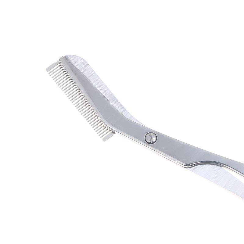 1 st Ögonbrynstrimmer med kammar Ögonbrynstrimmerkit Rostfritt stål Grooming Ögonbrynsformande saxverktyg
