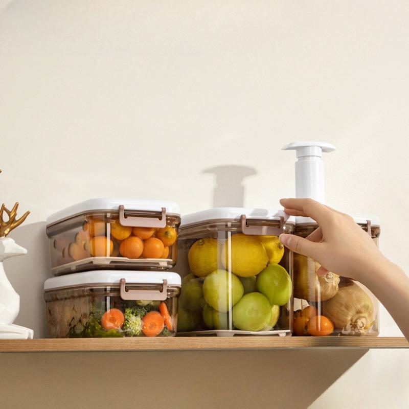 Food Vacuum Storage Box Sealed Kitchen Fresh-Keeping Box Large Capacity Food Transparent Storage Container with Vacuum Pump