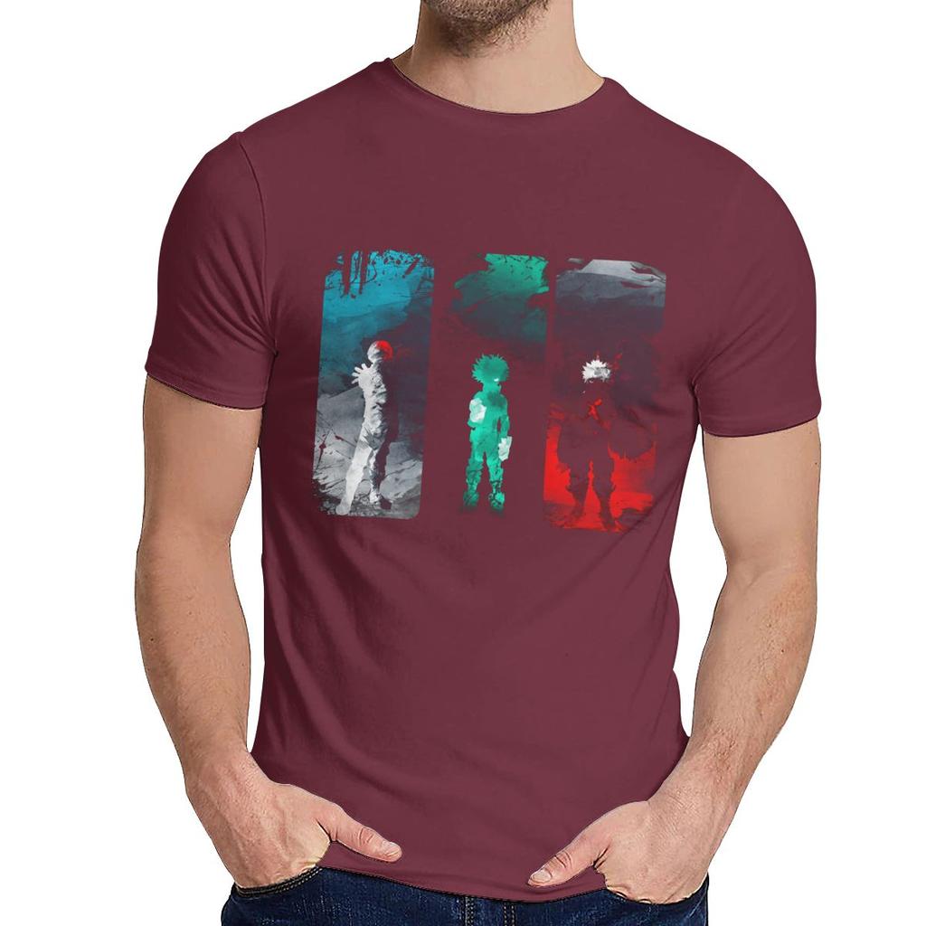 Male Hero Power My Hero Academia T Shirt Natural Cotton Anime Round Neck Hip Hop Tee