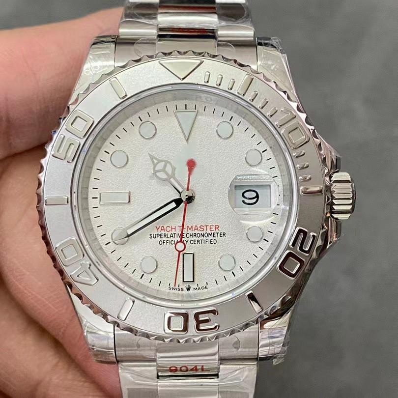 Rolex Yacht-Master 126622 Grå Lyser Upp Kalender Mekanisk Klocka med Gummiband - Vattentåligt Sportur