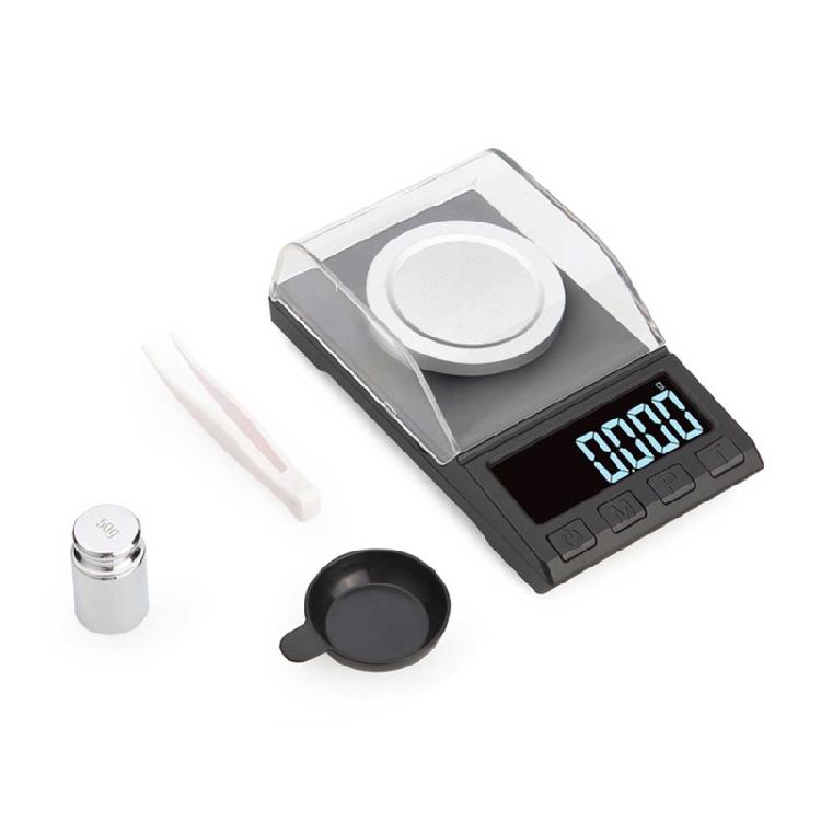 Gram Scale with Calibration Weights Weighing Pans Pocket Scales 10/20/50g 0.001g