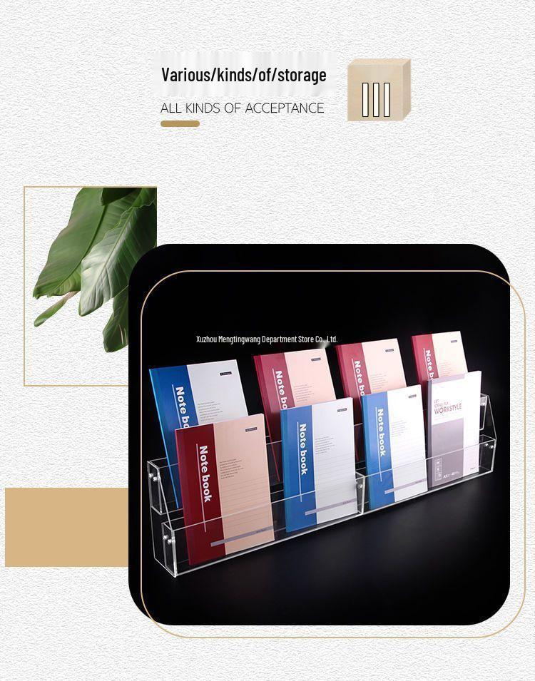 Transparenter Acryl-Displayständer für Bücher und Broschüren - Mehrstufiges Regal für Schreibwaren und Zeitungen