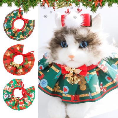 Christmas Pet Collar Adjustable Bow-knot Bell Decorative Comfortable Dress Up Gift Xmas Elements