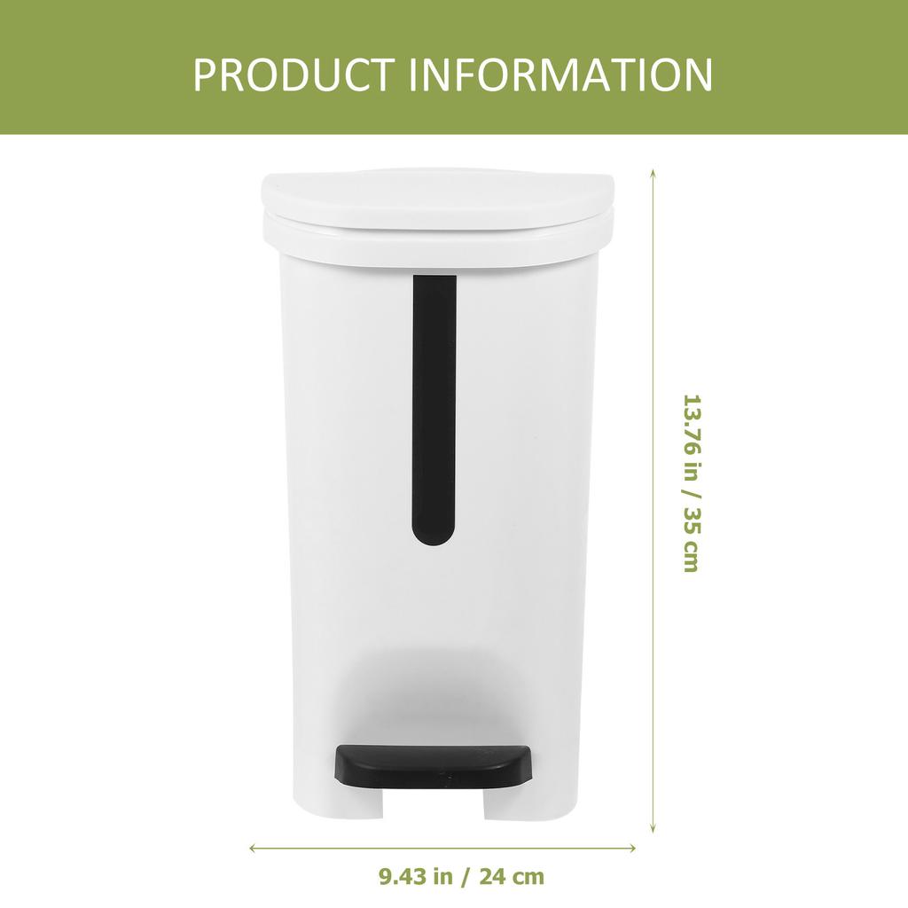 10L Step-on Trash Can Foot Pedal Operated Hands- Bathroom Living Room Nordic Style Sealed Odorless Waste Container