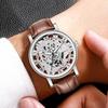 Vintage Men Watch Hollow Round Dial Faux Leather Strap Casual Formal Watch Accurate Quartz Wristwatch Fashion Jewelry Gift