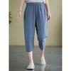 Summer Cotton Linen Capri Pants Women's New Arrival Plus Size Women's Clothing Loose Slim Looking Thin Harem Pants Chubby Girl High Waist Baggy Pants