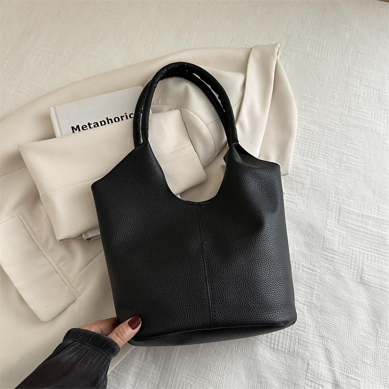 Fashionable Retro Pu Leather Bucket Bag For Women Perfect For Daily Use чёрный