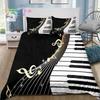 Music Note Piano Bedding Set Single Twin Full Queen King Size Bed Set Adult Kid Bedroom Instrument Bedding Gift