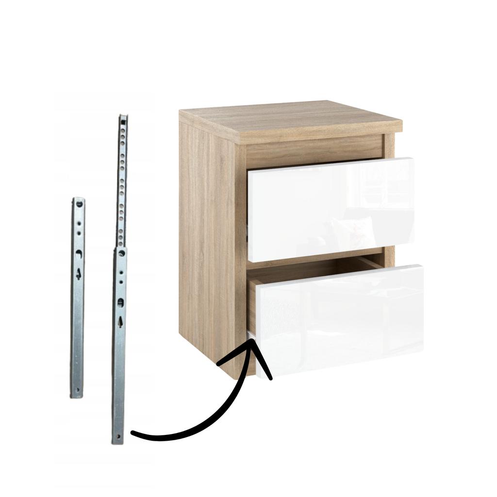 Bedside Cabinet Sonoma Oak White Gloss 30 Cm 2 Drawers Tv Table For Bedroom